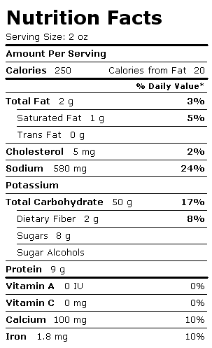 Nutrition Facts Label for Kraft Macaroni and Cheese Premium Thick 'n Creamy
