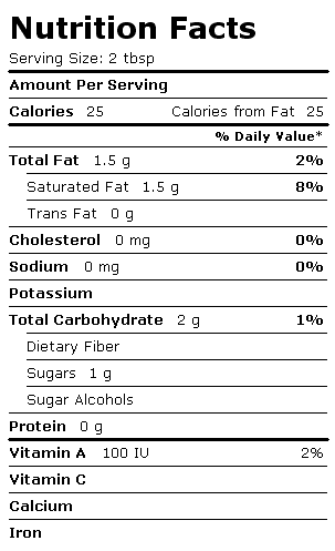 Nutrition Facts Label for Cool Whip Whipped Topping, Flavors, French Vanilla