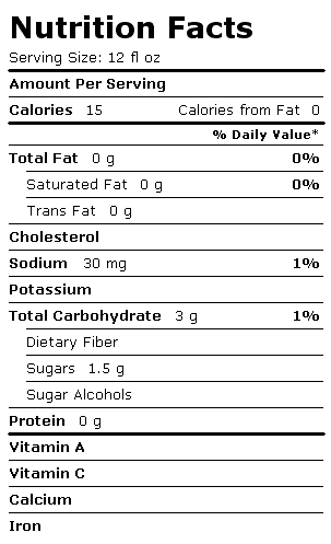 Nutrition Facts Label for 7UP 7UP PLUS